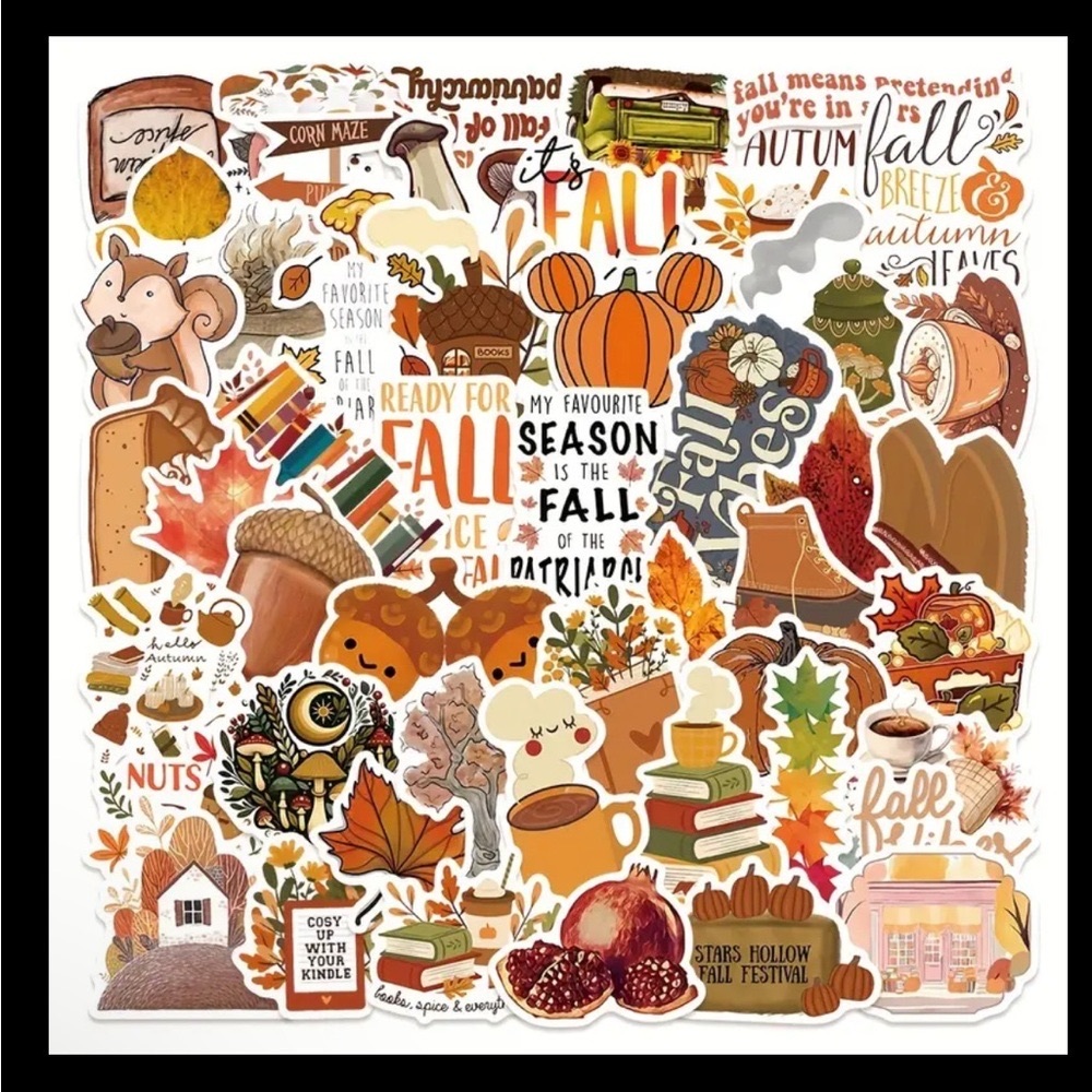 Set of 50 Autumn Themed Stickers